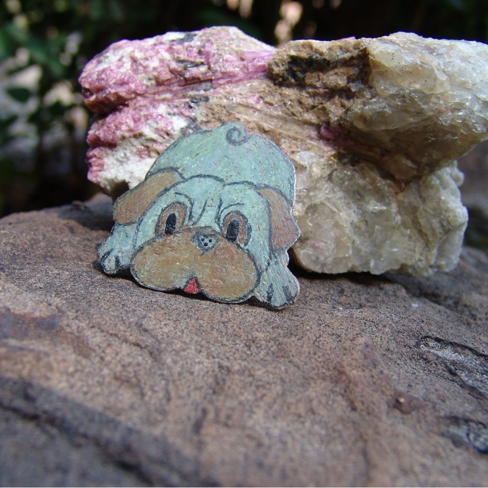 Pug Dog Pin Handcrafted by Sandy Robinson Jewelry